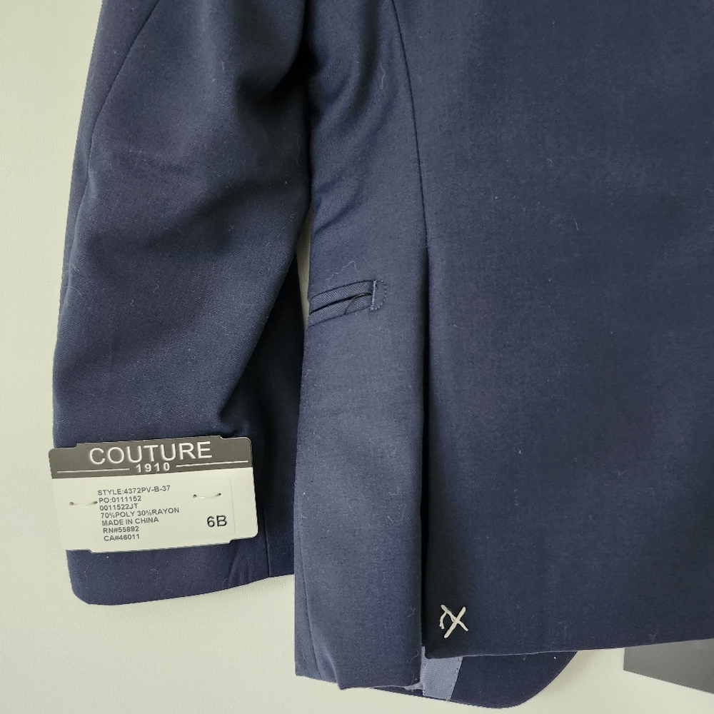 FABIAN Couture 1910 BOY’s Power Stretch Suit Separates in Navy Blue BLAZER Sz 6B - Picture 9 of 10